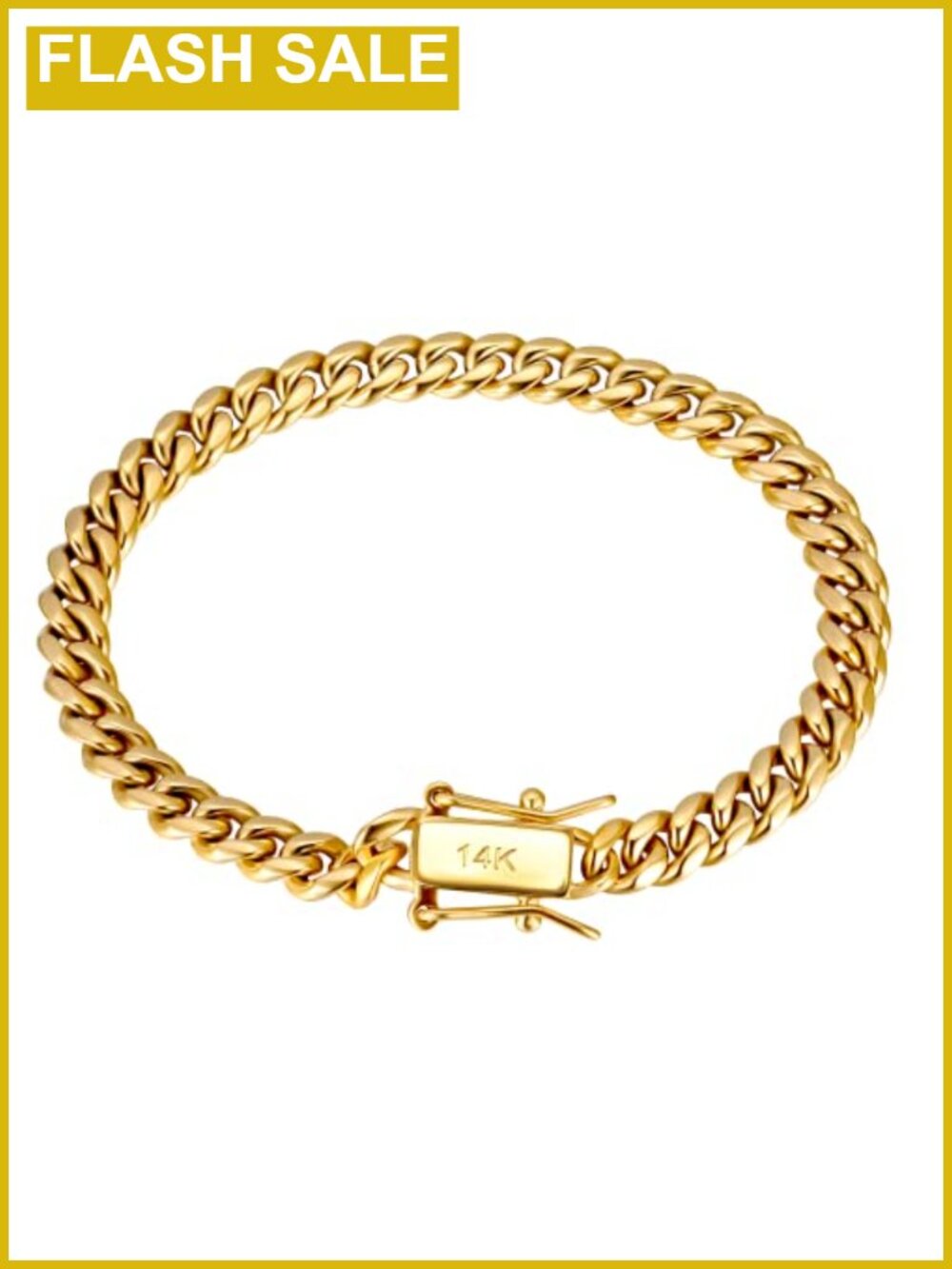 Miami Cuban Link Chain 14K Gold Plated Stainless Steel Necklace